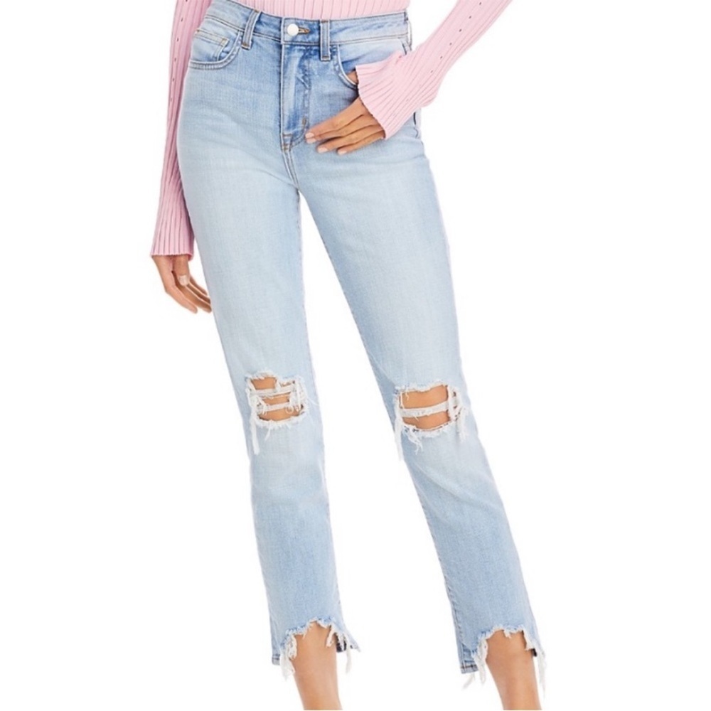 L'AGENCE High Line High Rise Skinny in Fade Out Size 27 Light Wash Distressed‎